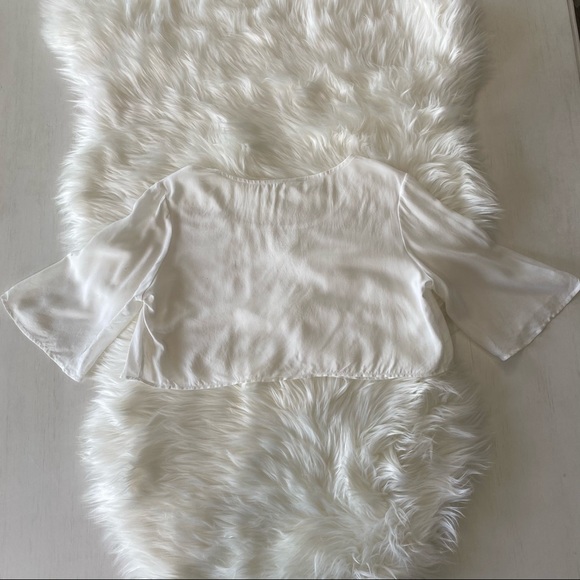 Blue Life Crop top Blouse White Small - Picture 8 of 12